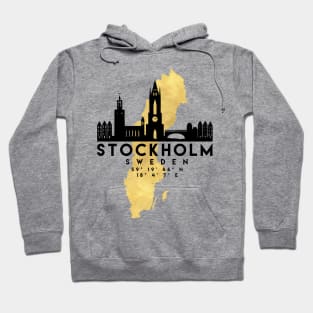 Stockholm Sweden Skyline Map Art Hoodie